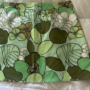 Floral Green and White Skirt
